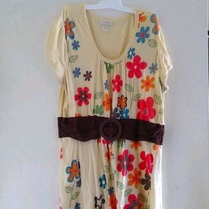 Yellow flower patterned shirt